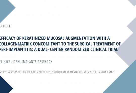 Nuevo artículo en la revista internacional Clinical Oral Implants Research